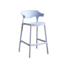 Multicolor Curved Plastic Low Back Bar Stool with Footrest Image - 64