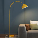 Multicolor Simple Dome and Arc Metal LED Floor Lamp Image - 3