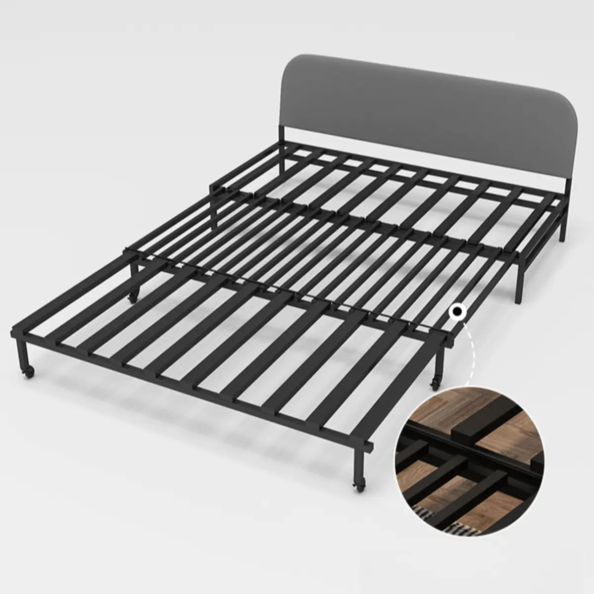 Multifunctional Black Queen Size Leather Futon Sofa Image - 15