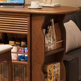 Multifunctional Extendable Wood Bar Table with Storage Shelves Image - 10
