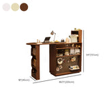 Multifunctional Extendable Wood Bar Table with Storage Shelves #size