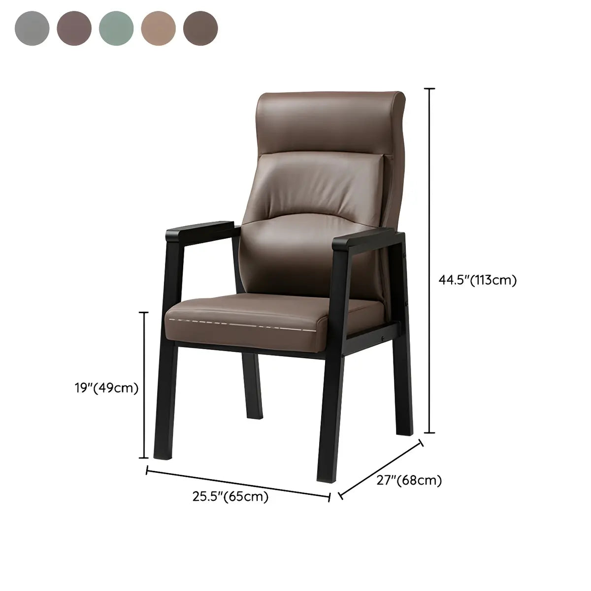 Multiple Colors Modern High-Back Leather Office Chair 