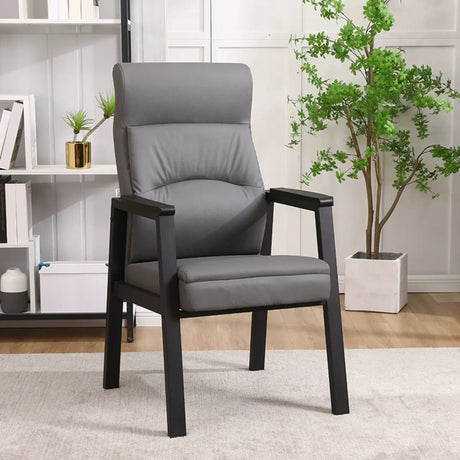 Multiple Colors Modern High-Back Leather Office Chair Image - 2