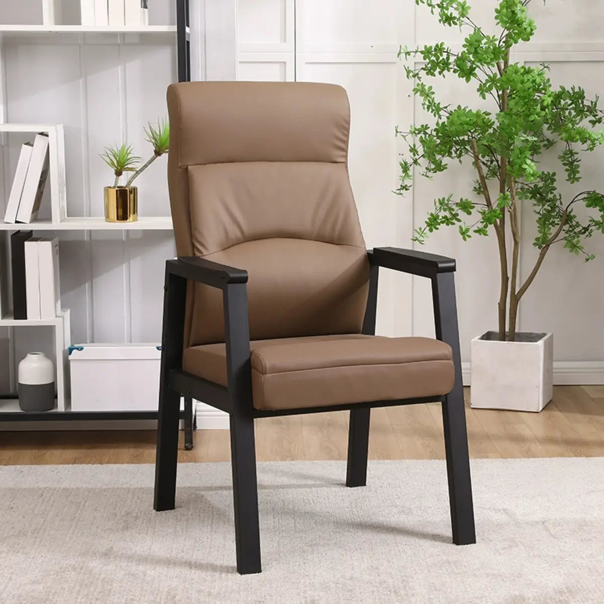 Multiple Colors Modern High-Back Leather Office Chair Image - 7