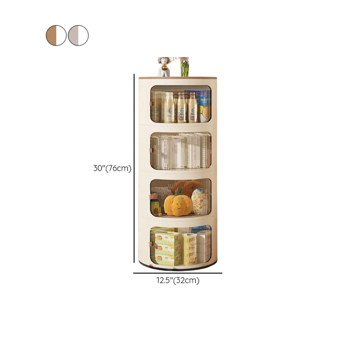Narrow Length Kids Nightstand with Cabinets and Doors Image - 17