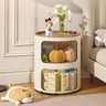 Narrow Length Kids Nightstand with Cabinets and Doors Image - 2
