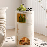 Narrow Length Kids Nightstand with Cabinets and Shelves Image - 10