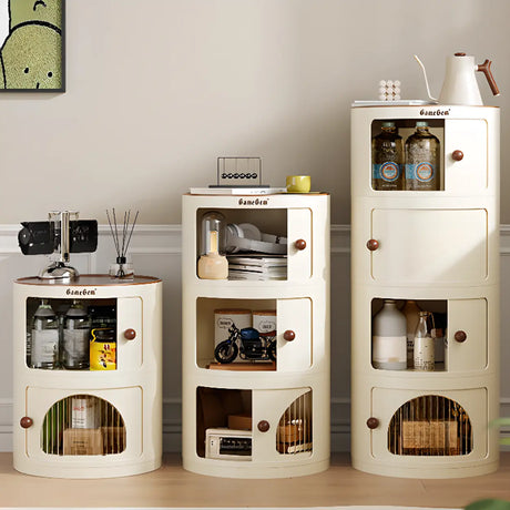 Narrow Length Kids Nightstand with Cabinets and Shelves Image - 1