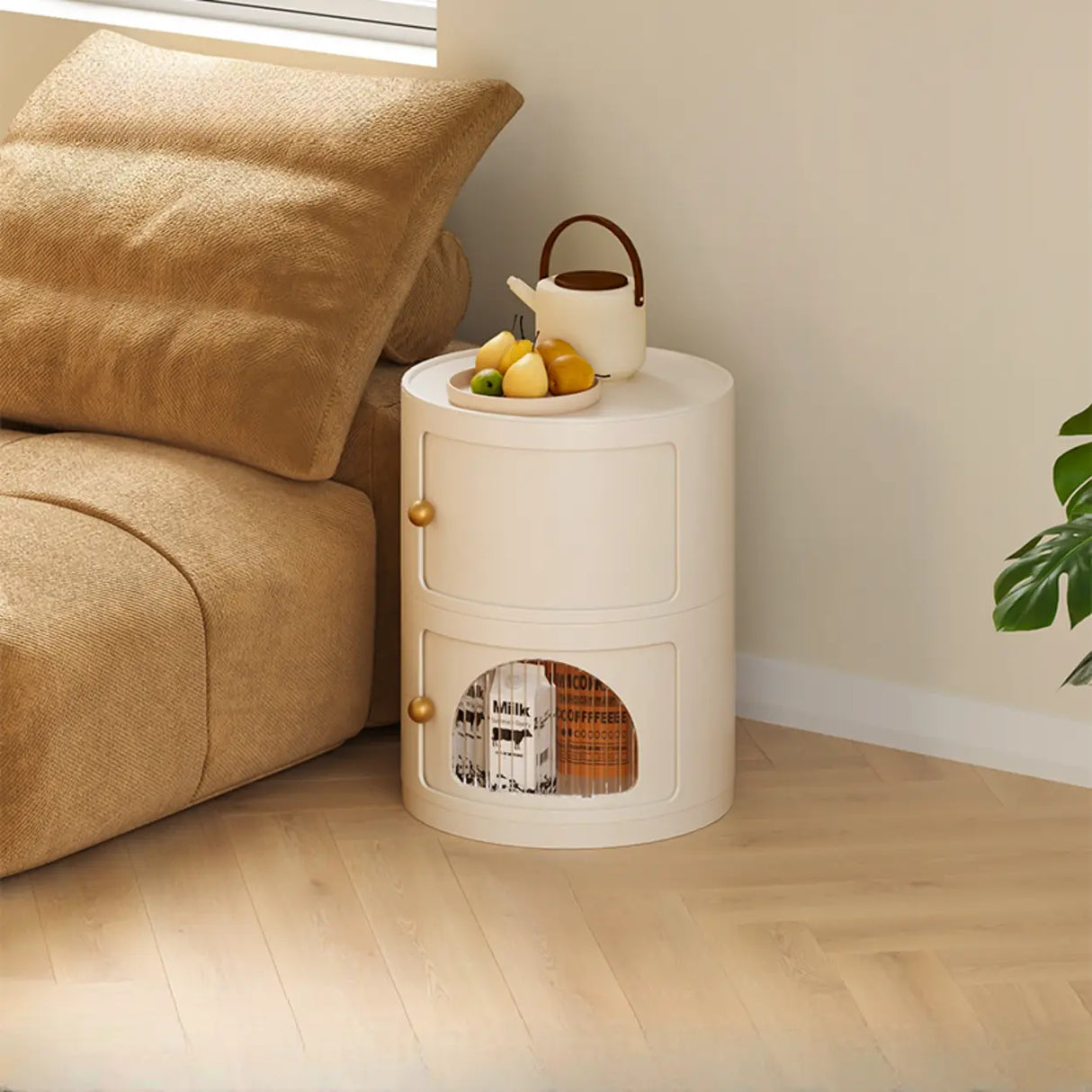 Narrow Length Kids Nightstand with Cabinets and Shelves Image - 3