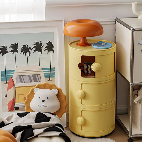 Narrow Length Kids Nightstand with Multi-Cabinets Image - 1