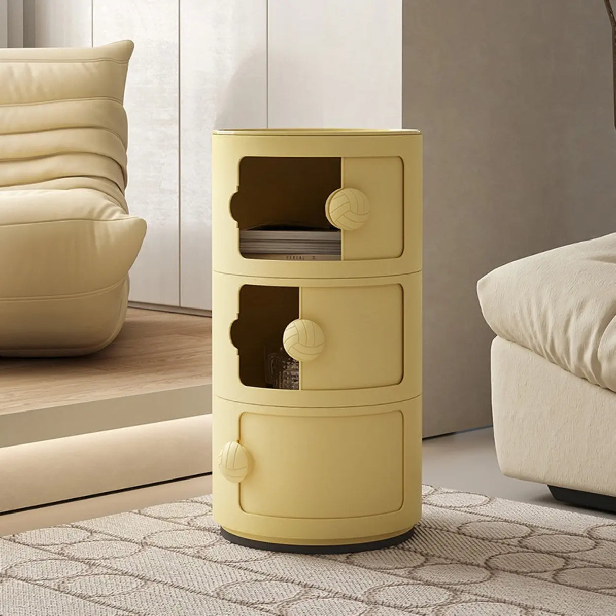 Narrow Length Kids Nightstand with Multi-Cabinets Image - 20