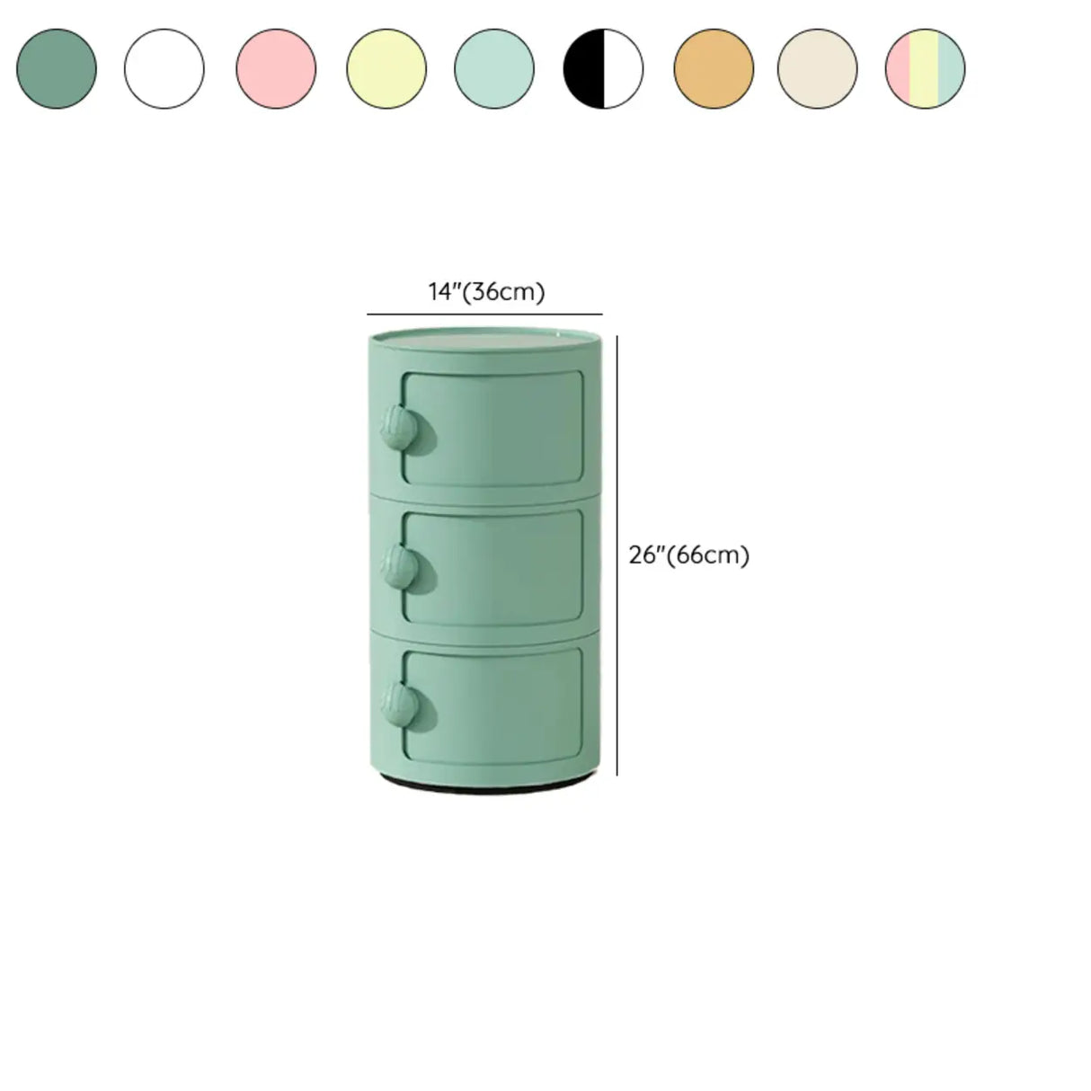 Narrow Length Kids Nightstand with Multi-Cabinets 