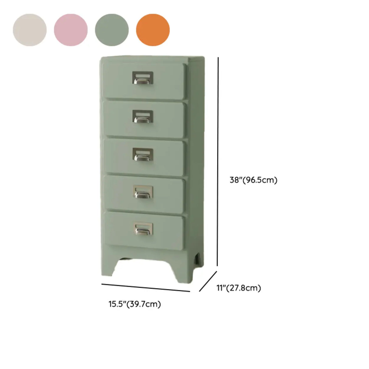 Narrow Length Multi-Drawers Kids Nightstand with Legs Image - 28