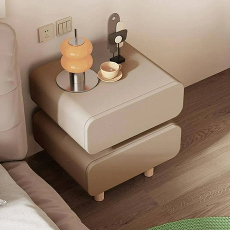 Narrow Length Short Height Leather Kids Nightstand Image - 2