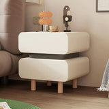 Narrow Length Short Height Leather Kids Nightstand Image - 3