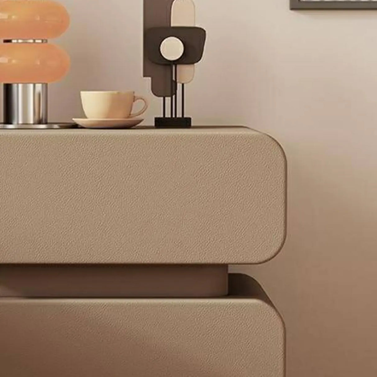 Narrow Length Short Height Leather Kids Nightstand Image - 8