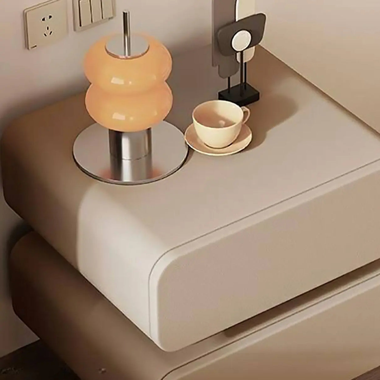 Narrow Length Short Height Leather Kids Nightstand Image - 9