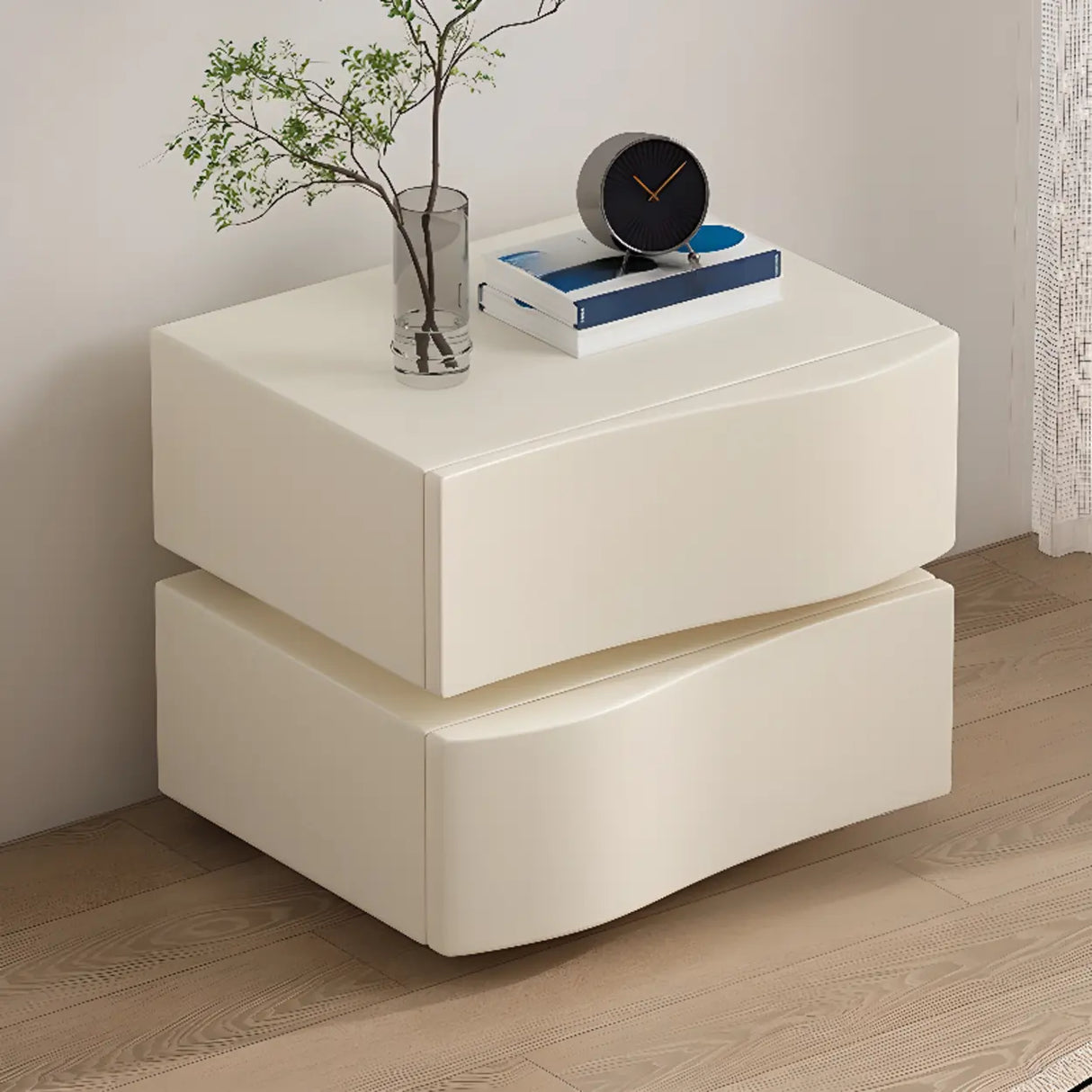 Narrow Length Wooden Kids Nightstand with Two Drawers Image - 6