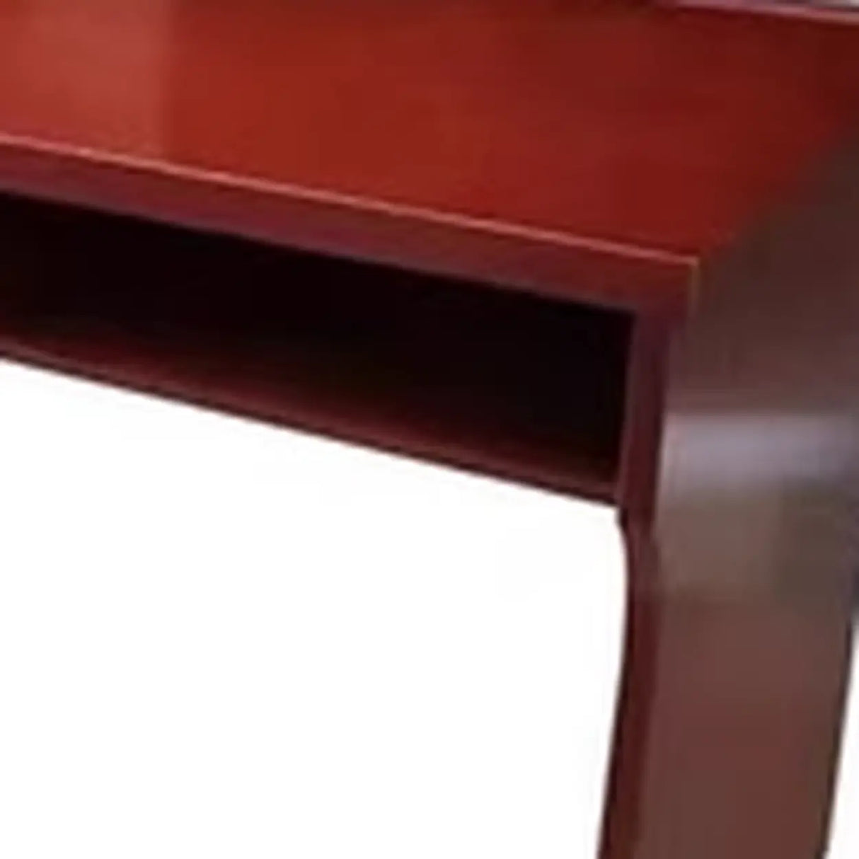 Narrow Wooden Computer Desk with Shelves Image - 11