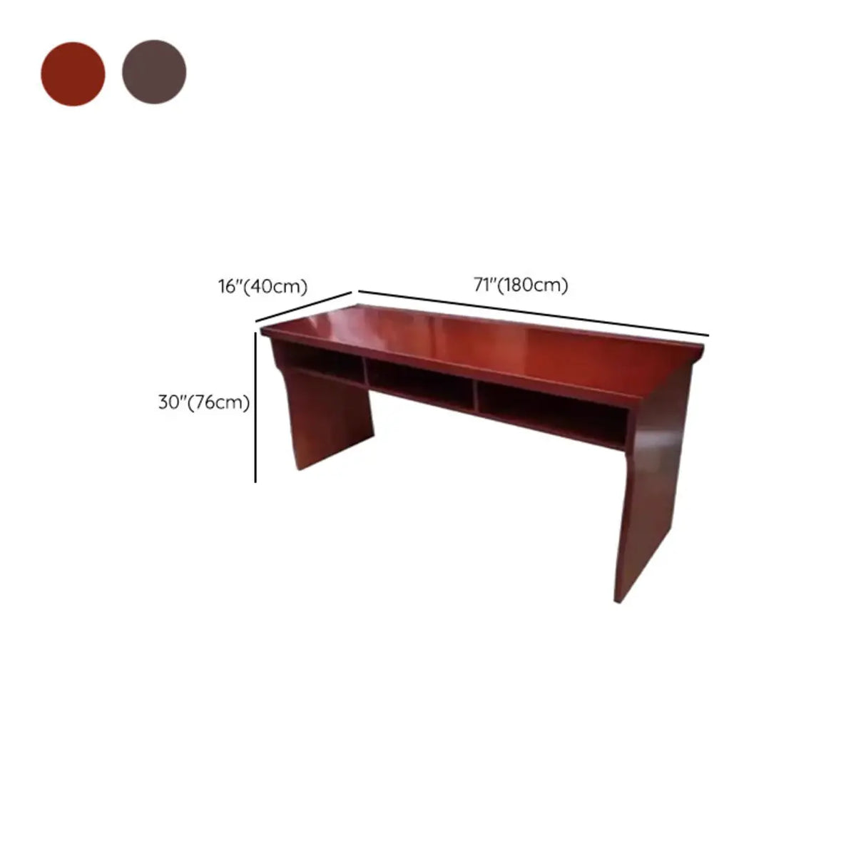 Narrow Wooden Computer Desk with Shelves 