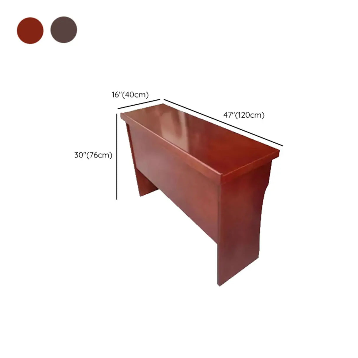 Narrow Wooden Computer Desk with Shelves Image - 13