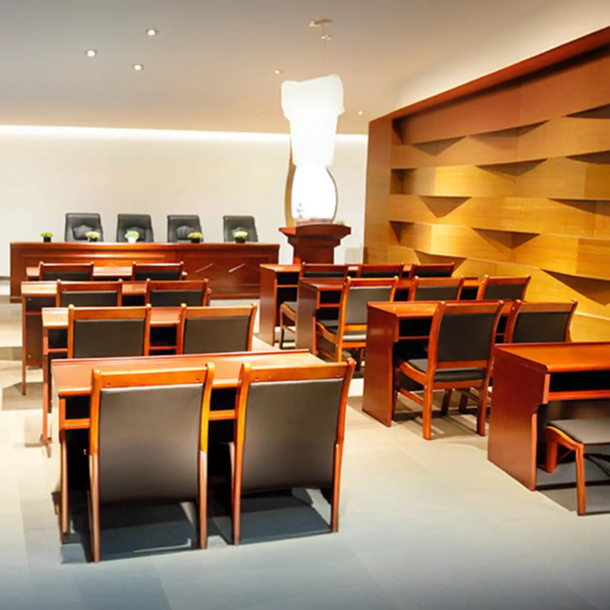 Narrow Wooden Computer Desk with Shelves Image - 4