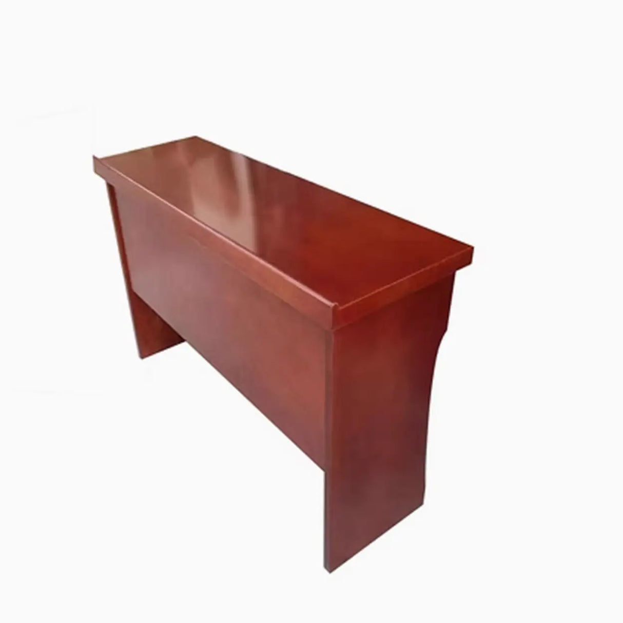Narrow Wooden Computer Desk with Shelves Image - 5