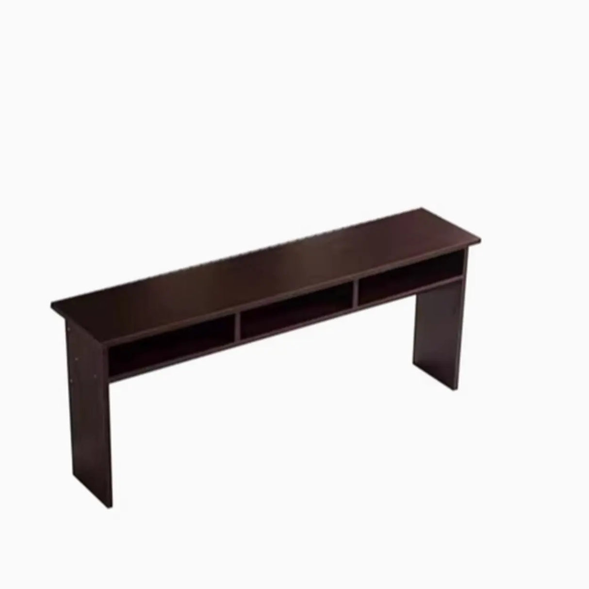 Narrow Wooden Computer Desk with Shelves Image - 7