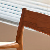 Natural Arm Chair Braided Rope Seat Wood Dining Chair Image - 13