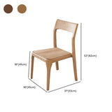 Natural Armless Rubberwood Dining Chairs Nut-Brown #size