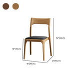 Natural Armless Rubberwood Dining Chairs Nut-Brown Image - 14