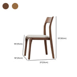 Natural Armless Rubberwood Dining Chairs Nut-Brown Image - 15