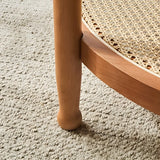 Natural Ash Wood Clear Glass Top Round Coffee Table Image - 12