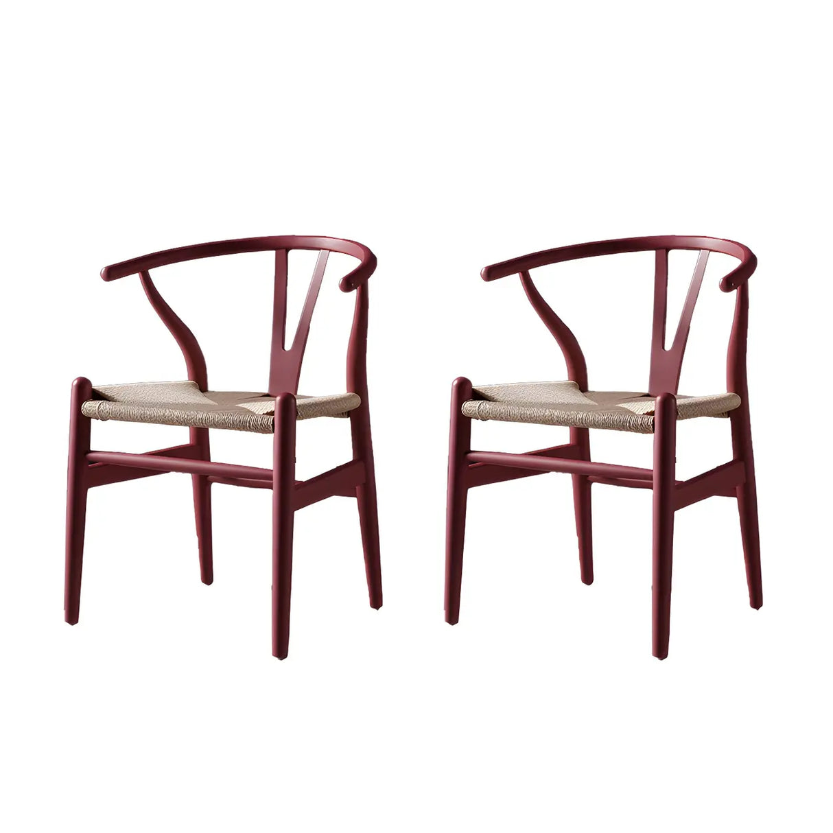 Natural Beech Wood Wishbone Back Dining Arm Chair Image - 10
