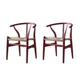 Natural Beech Wood Wishbone Back Dining Arm Chair Image - 10