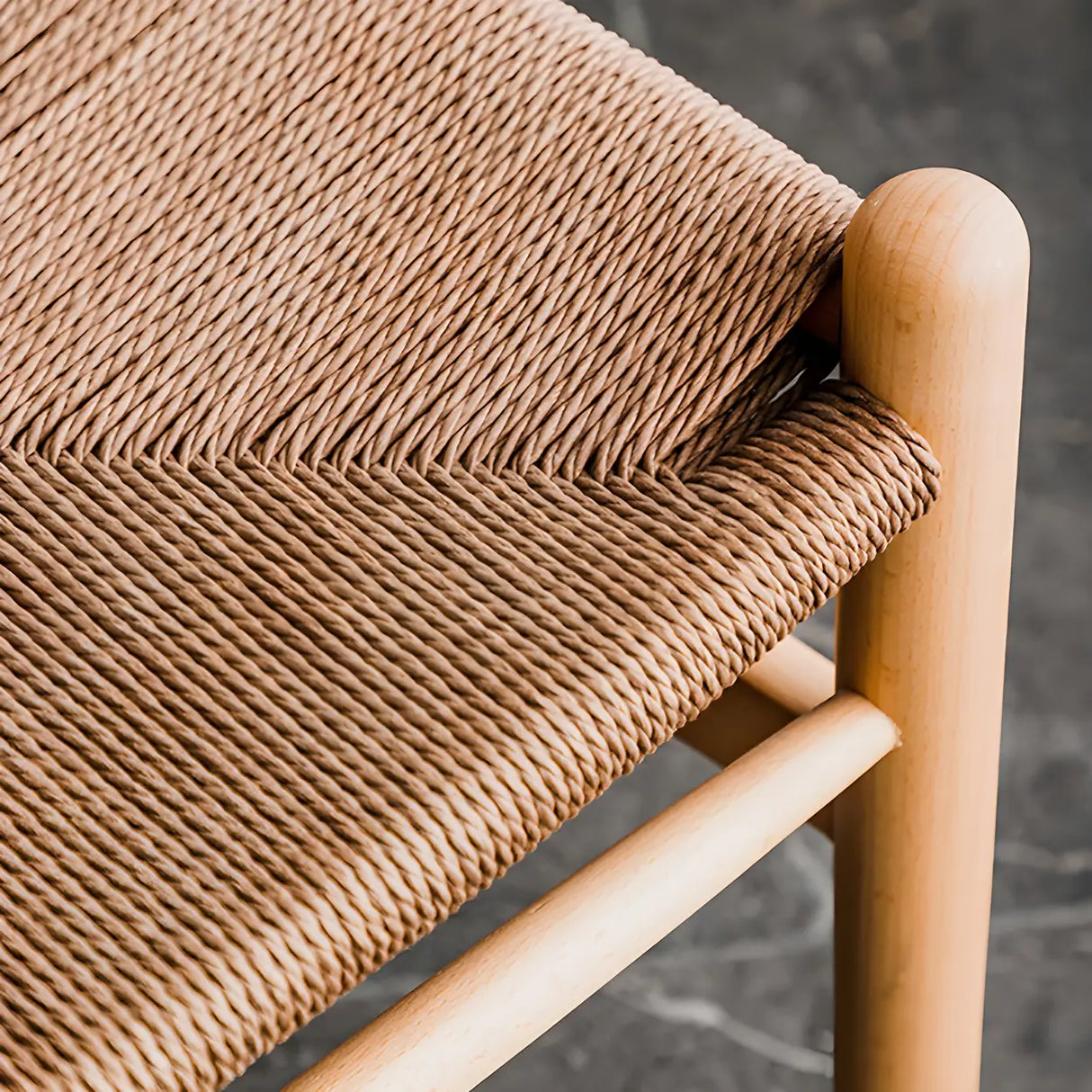 Natural Beech Wood Wishbone Back Dining Arm Chair Image - 11