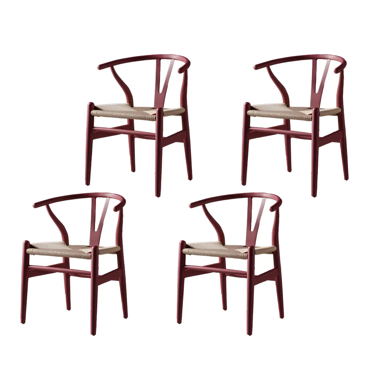 Natural Beech Wood Wishbone Back Dining Arm Chair Image - 12