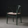Natural Beech Wood Wishbone Back Dining Arm Chair Image - 14