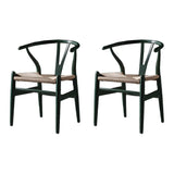 Natural Beech Wood Wishbone Back Dining Arm Chair Image - 16