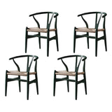 Natural Beech Wood Wishbone Back Dining Arm Chair Image - 18