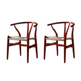 Natural Beech Wood Wishbone Back Dining Arm Chair Image - 21