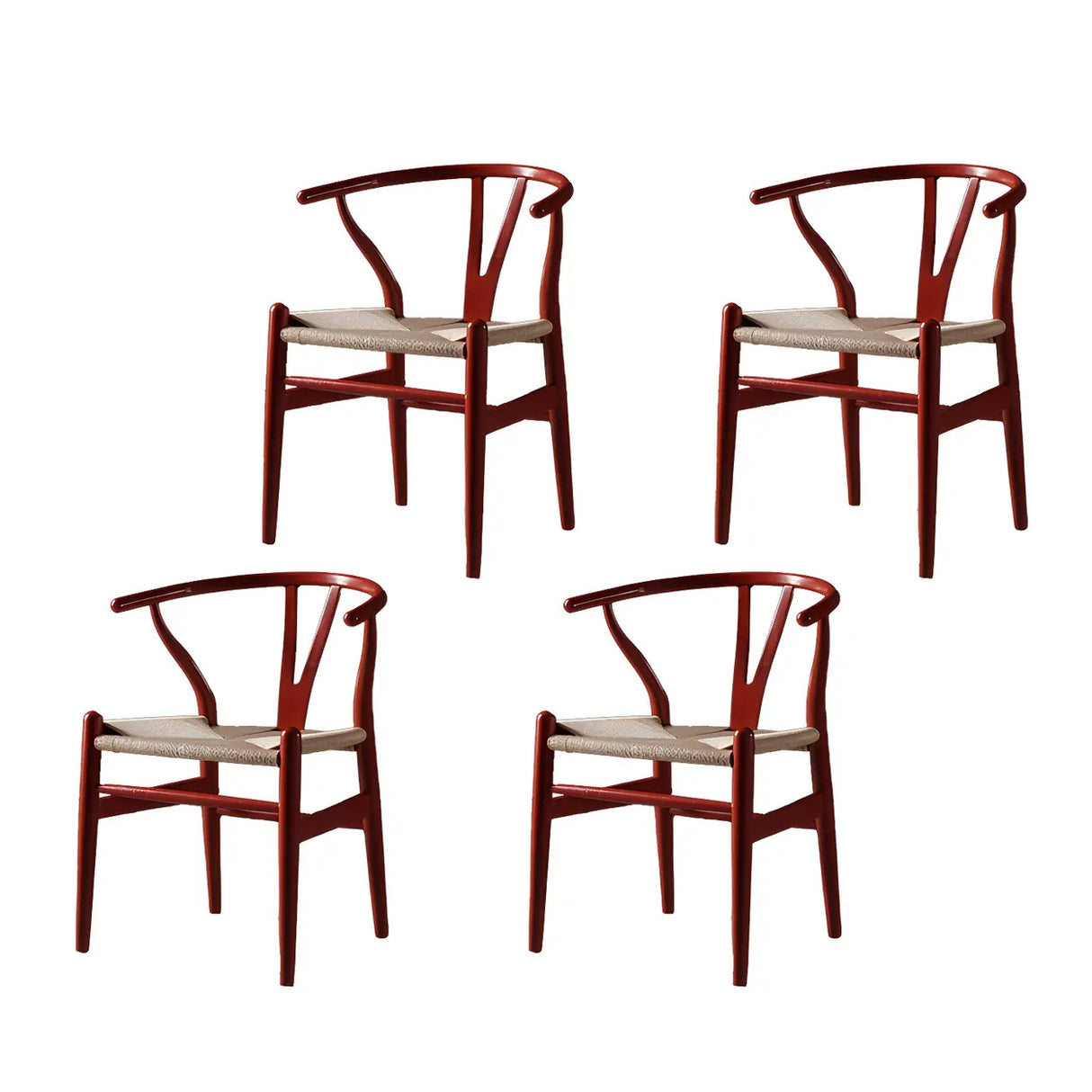 Natural Beech Wood Wishbone Back Dining Arm Chair Image - 23