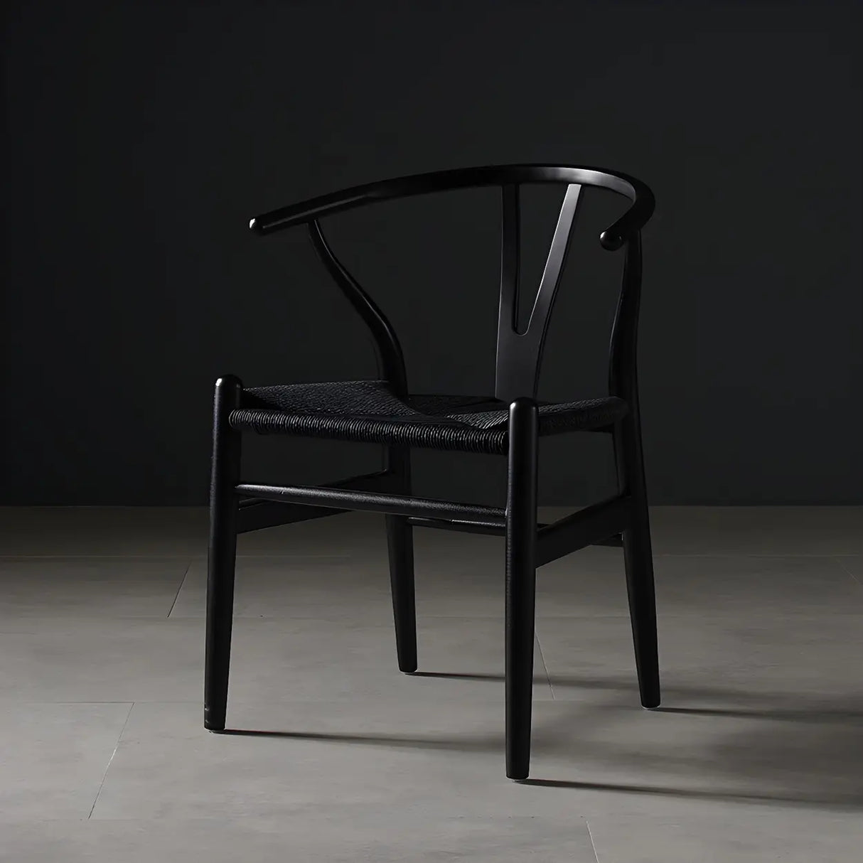 Natural Beech Wood Wishbone Back Dining Arm Chair Image - 24