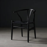 Natural Beech Wood Wishbone Back Dining Arm Chair Image - 24