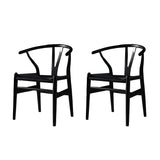 Natural Beech Wood Wishbone Back Dining Arm Chair Image - 25