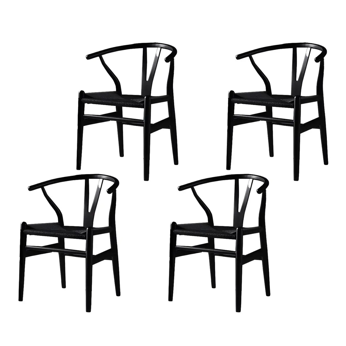 Natural Beech Wood Wishbone Back Dining Arm Chair Image - 26