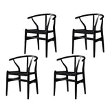 Natural Beech Wood Wishbone Back Dining Arm Chair Image - 26