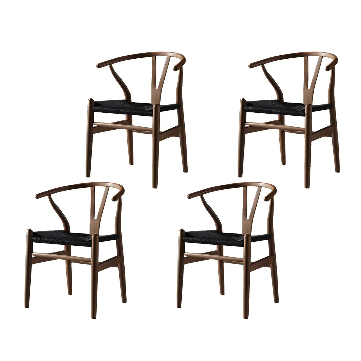 Natural Beech Wood Wishbone Back Dining Arm Chair Image - 29