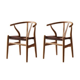 Natural Beech Wood Wishbone Back Dining Arm Chair Image - 31
