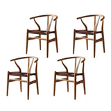 Natural Beech Wood Wishbone Back Dining Arm Chair Image - 32